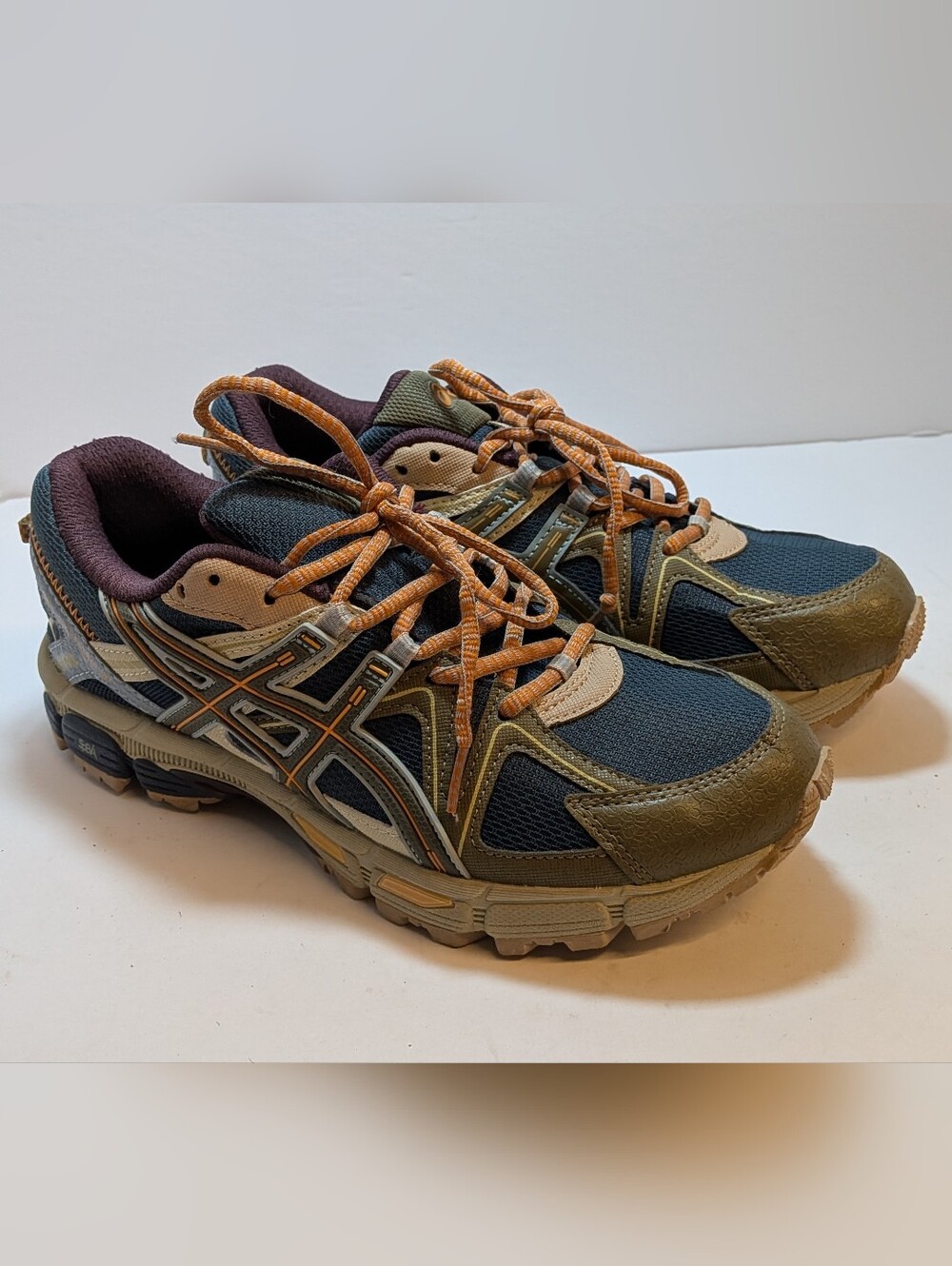 ASICS Gel-Kahana 8 Running Shoes Men's Size 8.5 Navy Blue Olive Brown